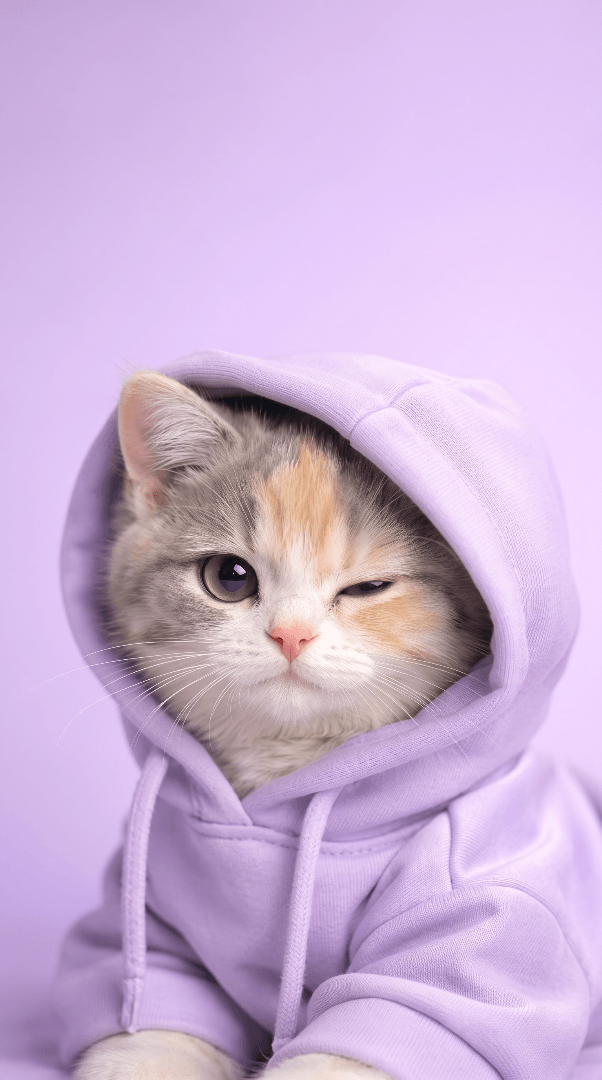 CUT CAT & LIGHT WALLPAPER 8K