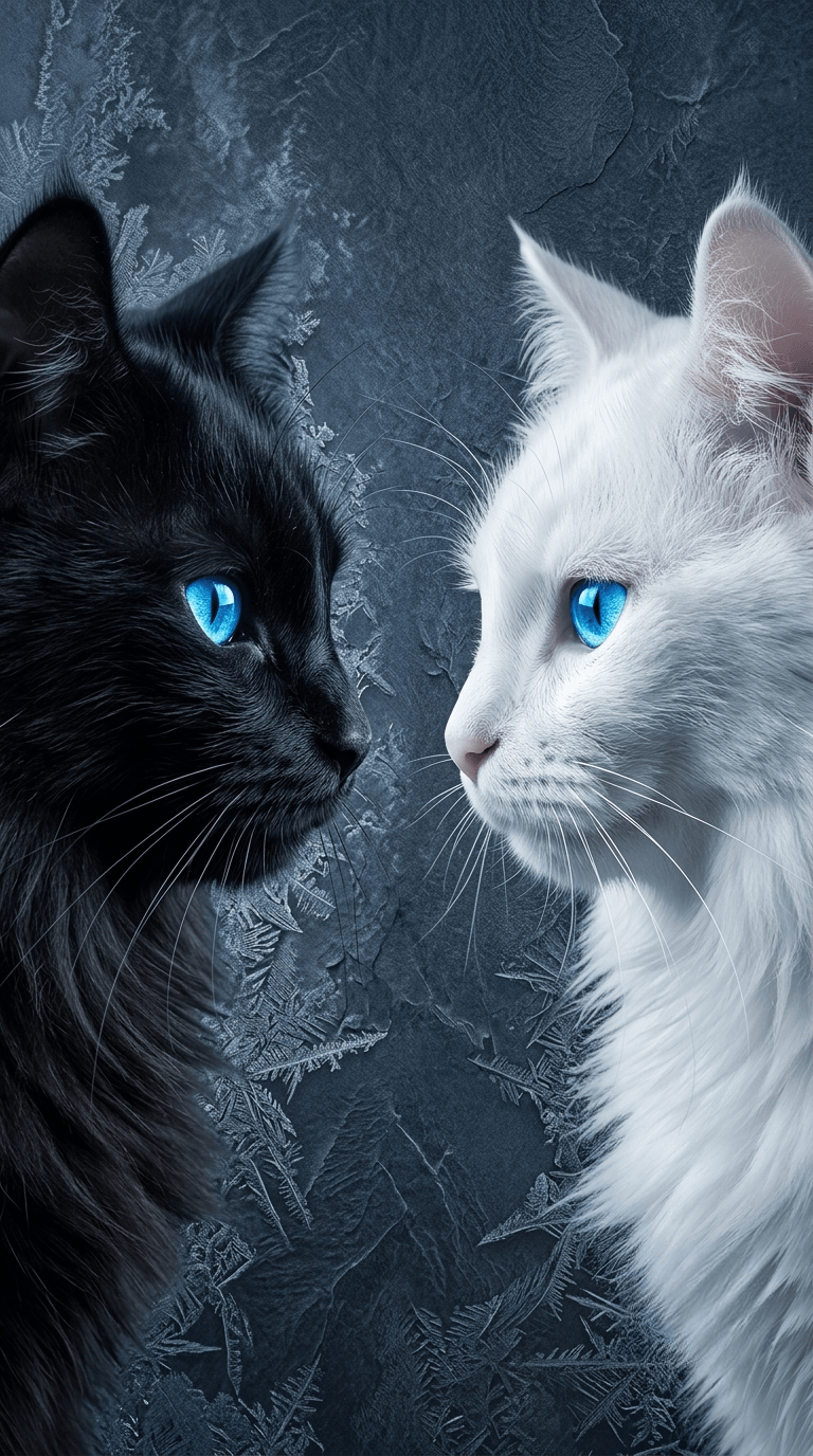 black & white cute cat wallpaper