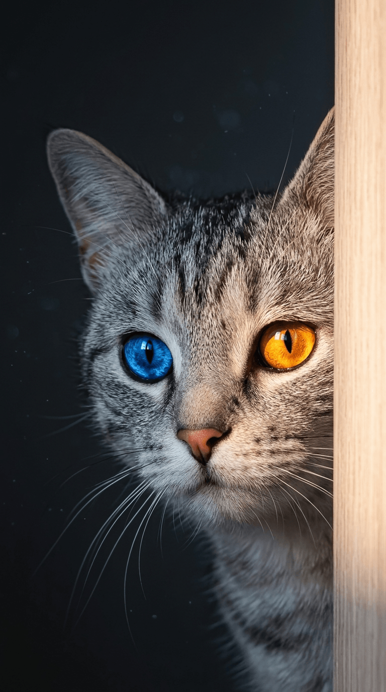 dark blue & orang eye