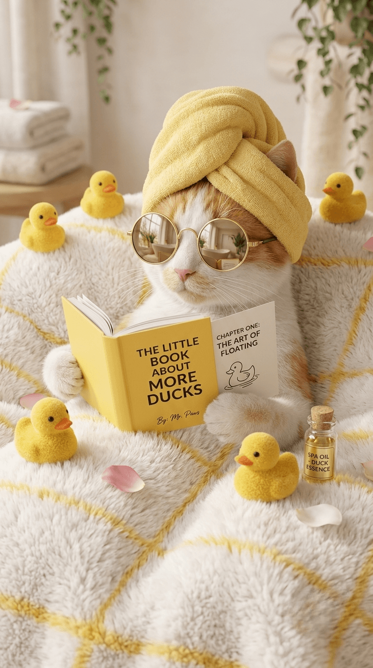 read in book with cat