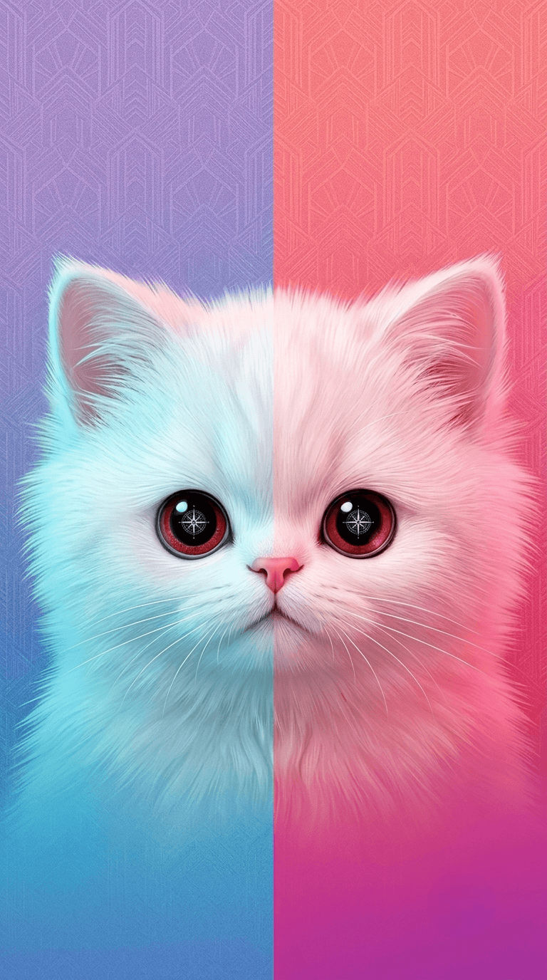 pink & purple background cat wallpaper