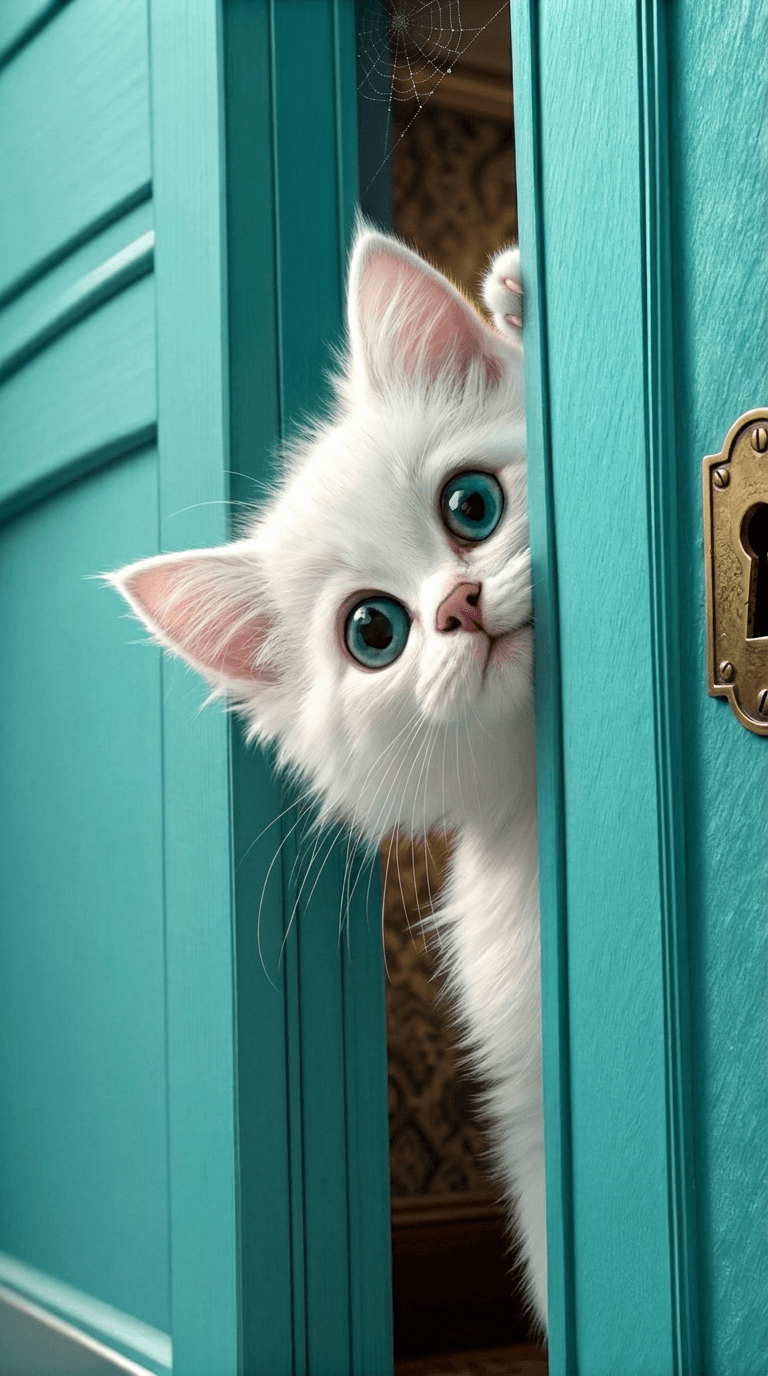 side look with cat wallpaper