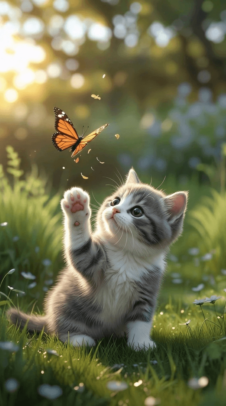 butterfly catch in cat