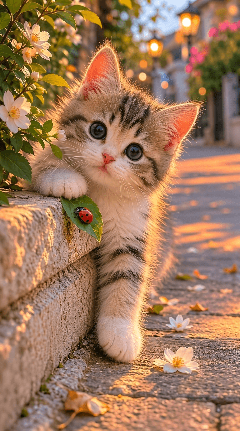 side view love cat wallpaper
