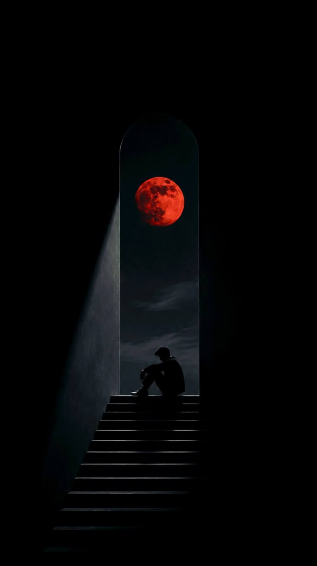 8K Red Black Wallpaper
